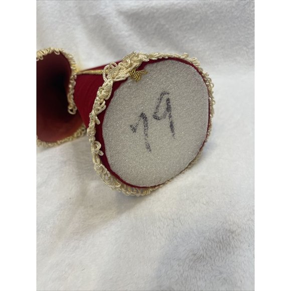 Vintage 15" Cone Christmas Angel Red Felt Gold Cord Handmade 60s-70s Holiday - Picture 7 of 7